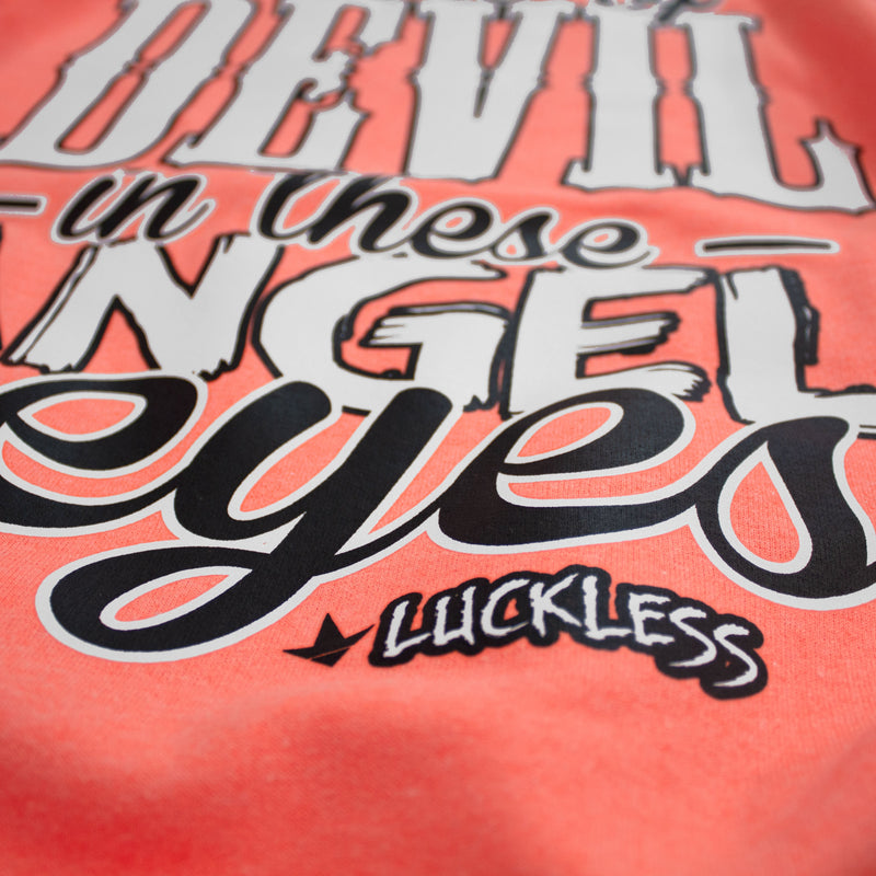 Load image into Gallery viewer, Lil Bit Of Devil in these Angel Eyes Hoodie
