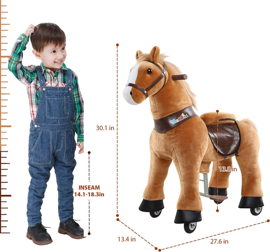 Little Riders' Dream: Mini Horse Toy for Kids Ages 3-5 (30.1 Inches Tall)