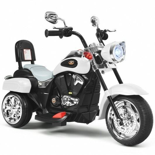 Long-Lasting 6V White Children's Motorcycle for Endless Fun