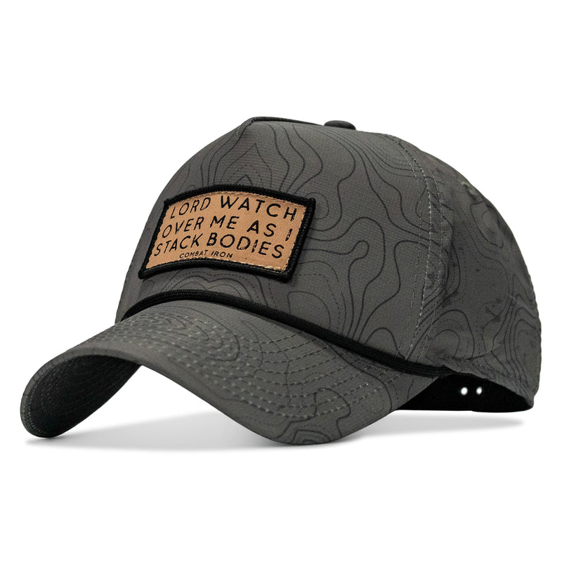 Load image into Gallery viewer, Lord Watch Over Me As I Stack Bodies (Tan) Patch Waterproof Weekender Snapback
