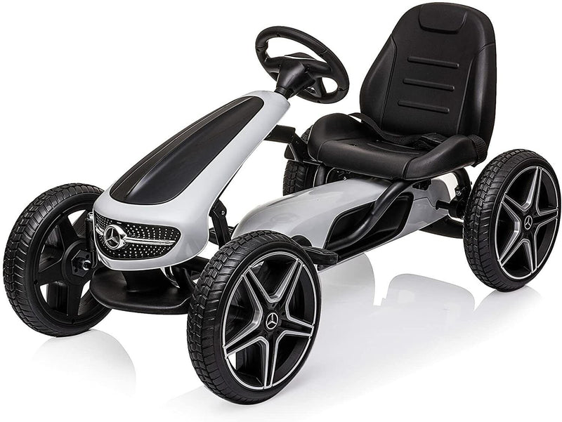 Load image into Gallery viewer, LUCKYERMORE Kids Pedal Go Kart Benz Racer Quad with Adjustable Seat for Outdoor Fun
