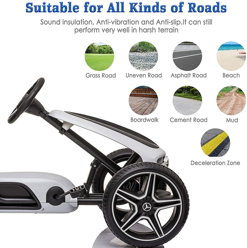 Load image into Gallery viewer, LUCKYERMORE Kids Pedal Go Kart Benz Racer Quad with Adjustable Seat for Outdoor Fun
