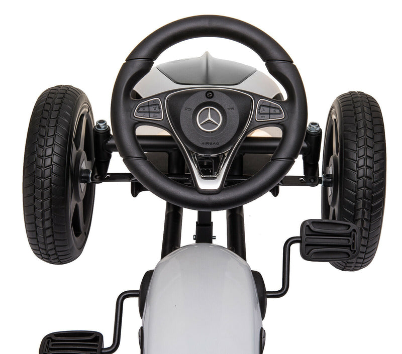 Load image into Gallery viewer, LUCKYERMORE Kids Pedal Go Kart Benz Racer Quad with Adjustable Seat for Outdoor Fun
