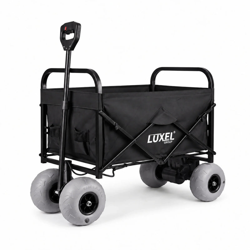 Load image into Gallery viewer, Electric Beach Wagon 500W – Motorized Folding Cart with Balloon Wheels Black
