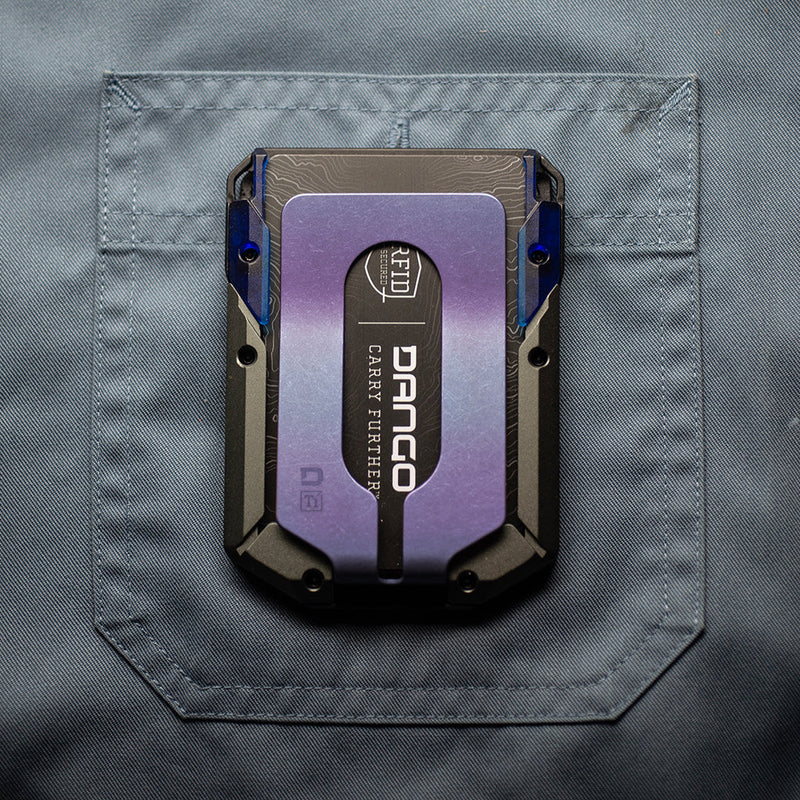 Load image into Gallery viewer, M4 SPECIAL EDITION MAVERICK™ RAIL WALLET with BURPLE ANODIZED TITANIUM CLIP
