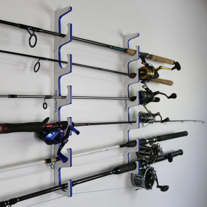 Load image into Gallery viewer, Made in the USA Premium Fishing Rod Racks | Wall or Ceiling or Boat Mounted

