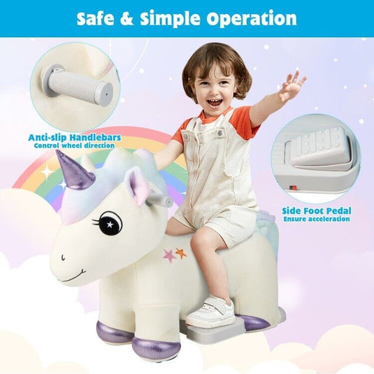 Magical Electric Unicorn Ride-On Toy with Music and Handlebars for Kids