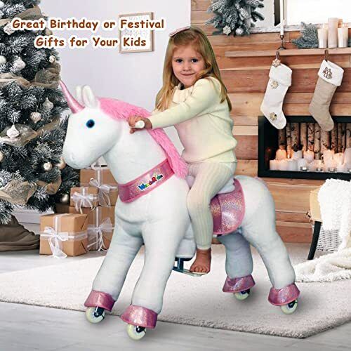 Load image into Gallery viewer, Magical Pink Unicorn Ride-On Toy for Kids Ages 4-9
