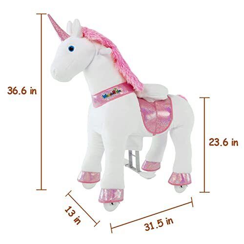 Load image into Gallery viewer, Magical Pink Unicorn Ride-On Toy for Kids Ages 4-9
