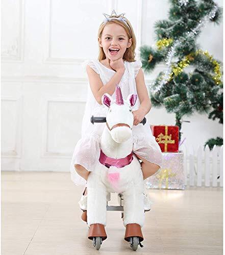 Load image into Gallery viewer, Magical Unicorn Ride-On Toy for Kids Ages 3-6 - Premium Small White Design
