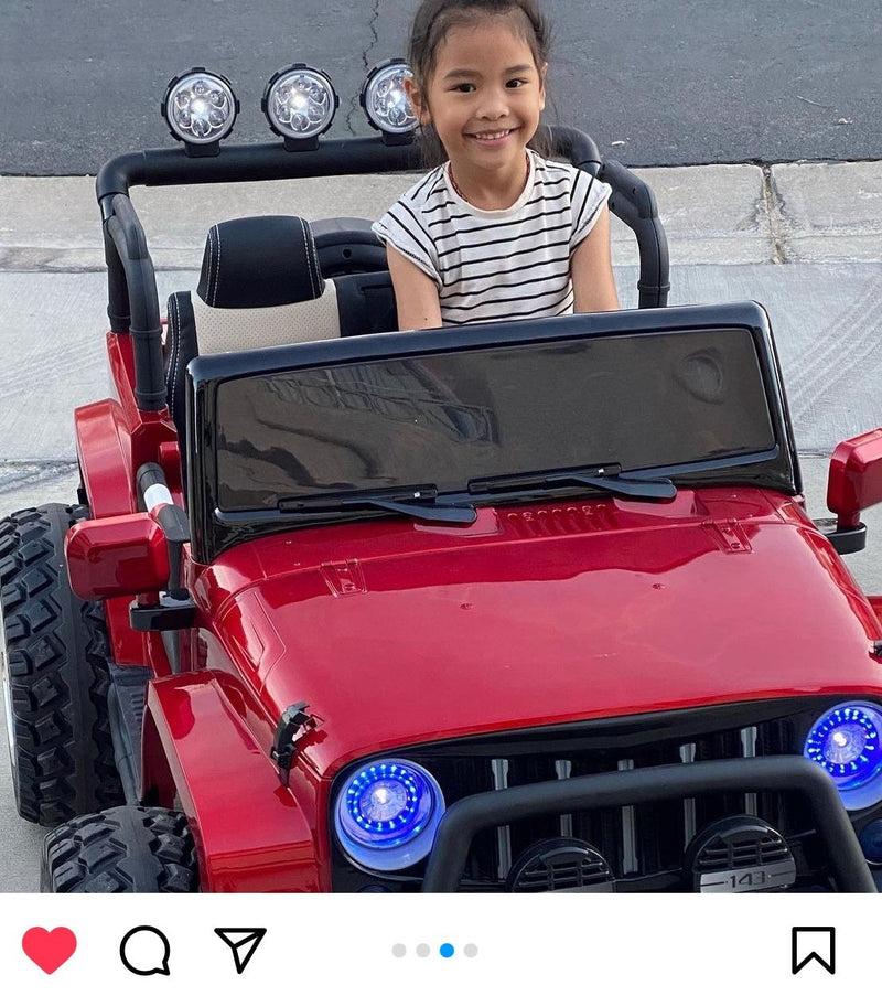 Load image into Gallery viewer, 24 Volt 2 Seater 4x4 Electric Ride On Jeep Style Rubber Tires Fully Loaded Truck UTV ATV For Kids W/Magic Cars® Wireless Parental Control
