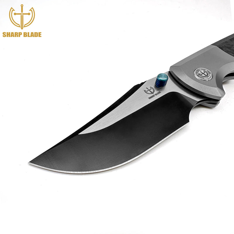 Load image into Gallery viewer, Sharp Blade - M390 Folding Knife Titanium Carbon Fiber Handle Premium Pocket Knife
