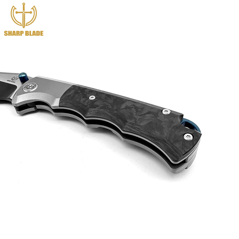 Load image into Gallery viewer, Sharp Blade - M390 Folding Knife Titanium Carbon Fiber Handle Premium Pocket Knife
