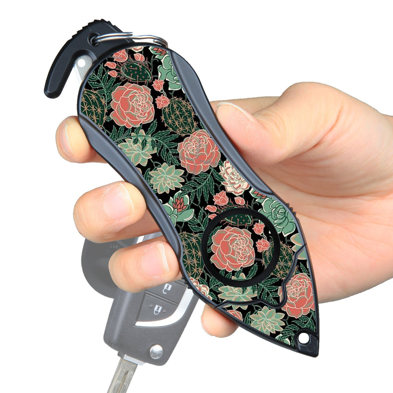 Load image into Gallery viewer, Personal Alarm Eeychain Safety  Emergency Tool (Green Flower)

