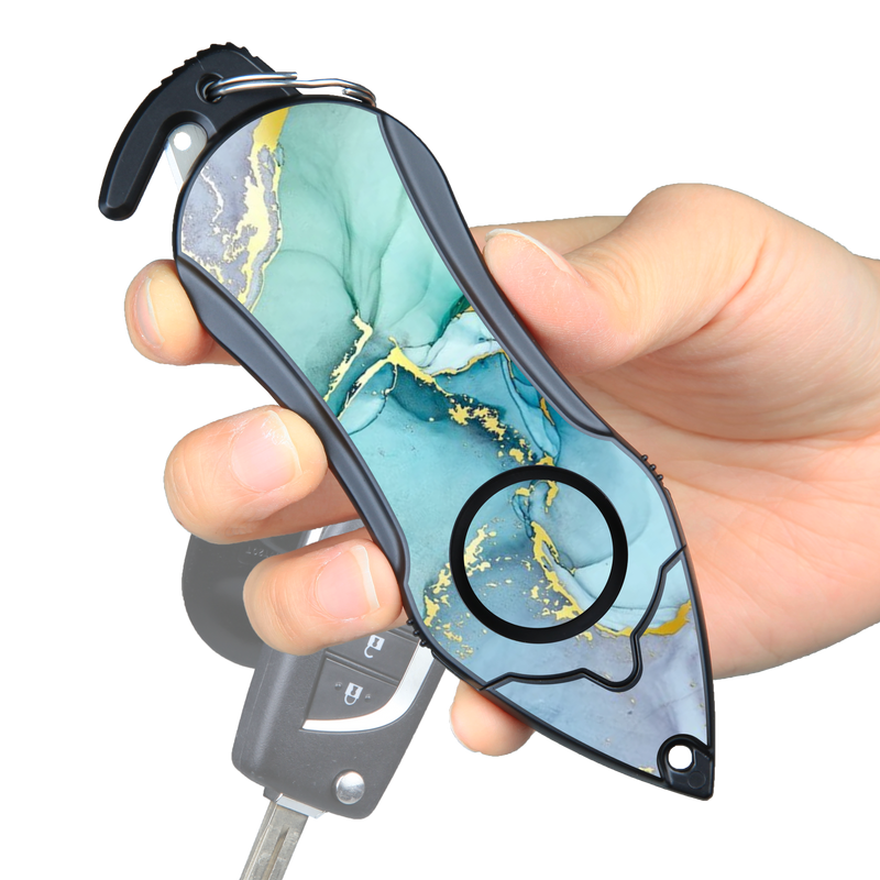 Load image into Gallery viewer, Personal Alarm keychain Safety Emergency Tool (Green Marble)
