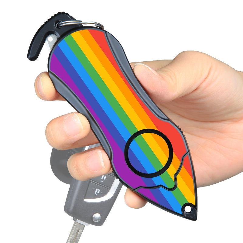 Load image into Gallery viewer, Personal Alarm Keychain Safety Emergency Tool (Rainbow)
