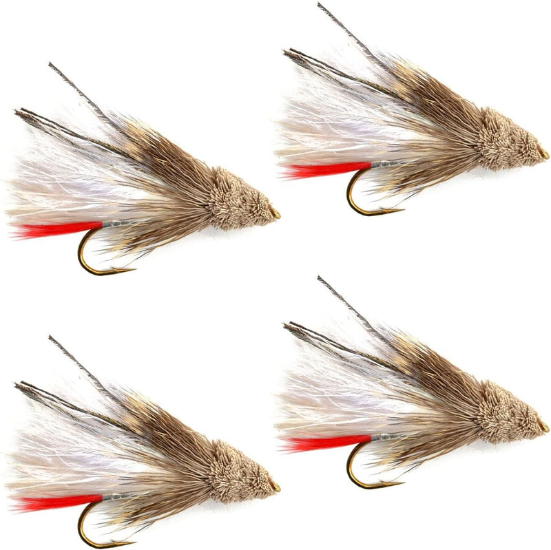 Load image into Gallery viewer, White Marabou Muddler Minnow Streamer Fly - 4 Flies Size 8
