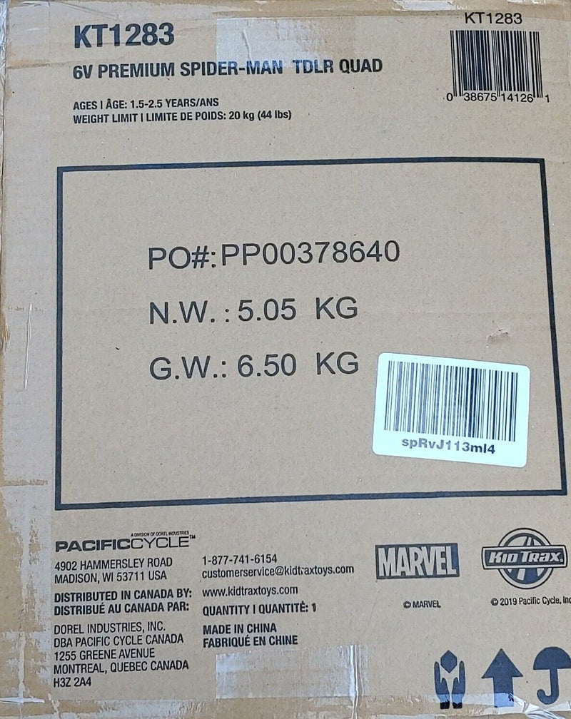 Load image into Gallery viewer, Marvel&#39;s Spider-Man 6V Quad Ride-On for Toddlers by Kid Trax (KT1283)
