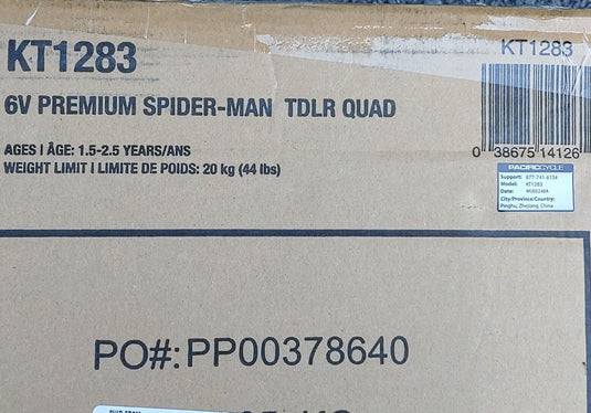 Marvel's Spider-Man 6V Quad Ride-On for Toddlers by Kid Trax (KT1283)