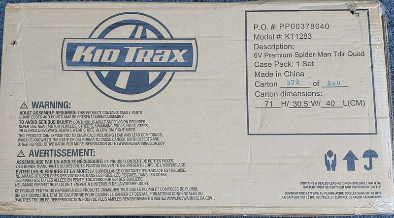 Load image into Gallery viewer, Marvel&#39;s Spider-Man 6V Quad Ride-On for Toddlers by Kid Trax (KT1283)
