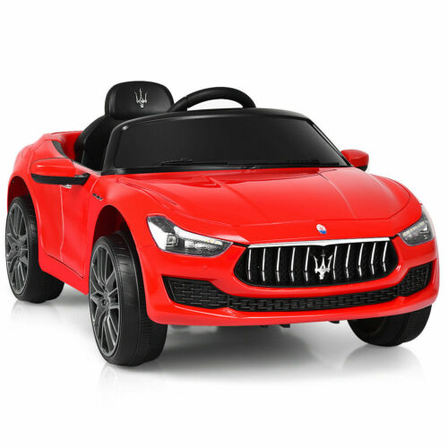 Maserati Licensed Kids Ride-On Car with RC Remote Control, LED Lights, and MP3 Player - Red