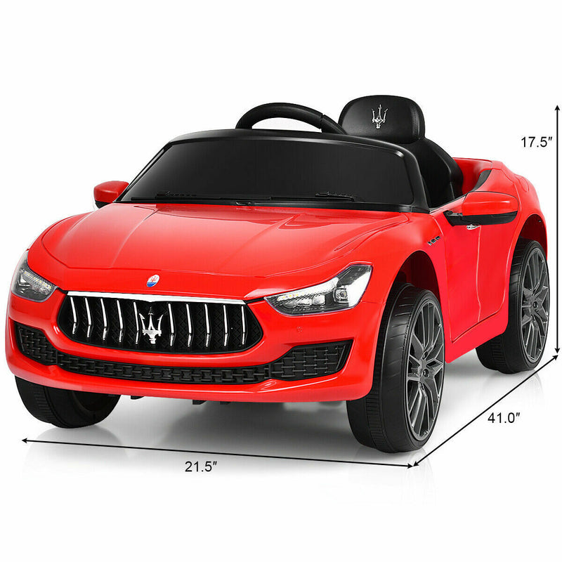 Load image into Gallery viewer, Maserati Licensed Kids Ride-On Car with RC Remote Control, LED Lights, and MP3 Player - Red
