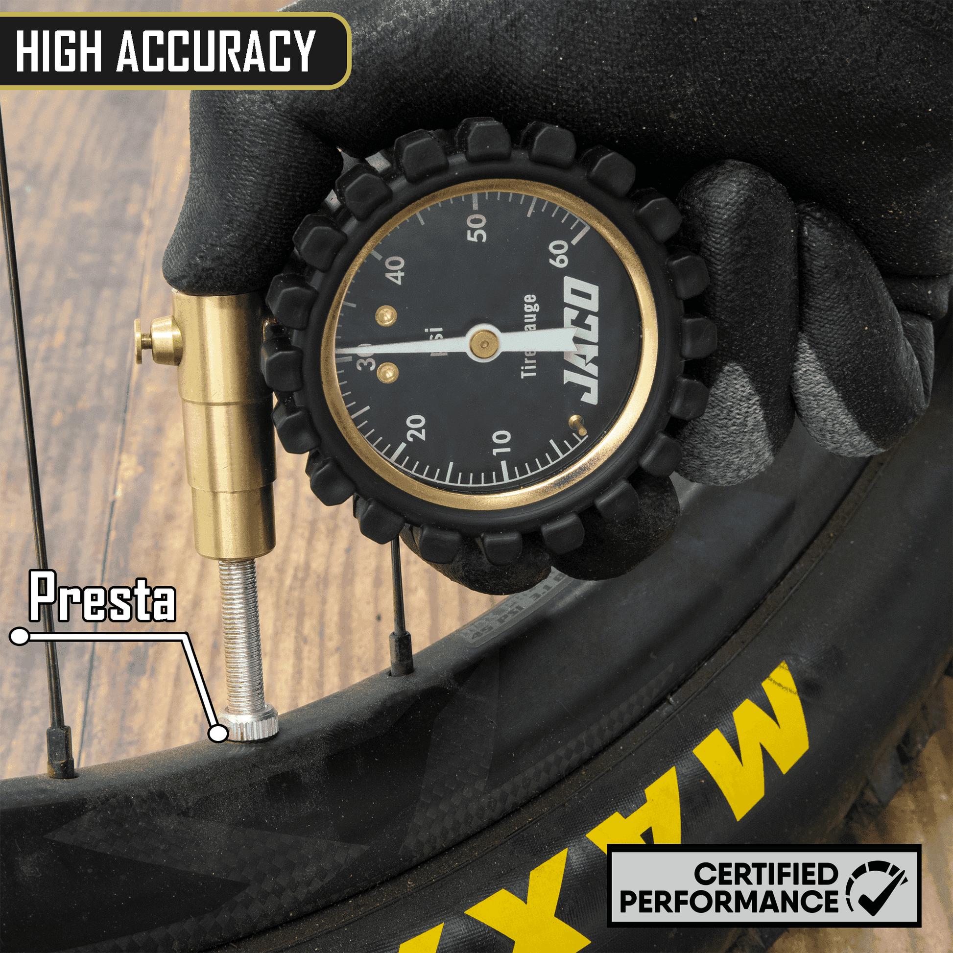 MBX-60 Presta Tire Pressure Gauge for Bikes (Max 60 PSI) | MTB & XC Series - Skoutley Outdoors LLC