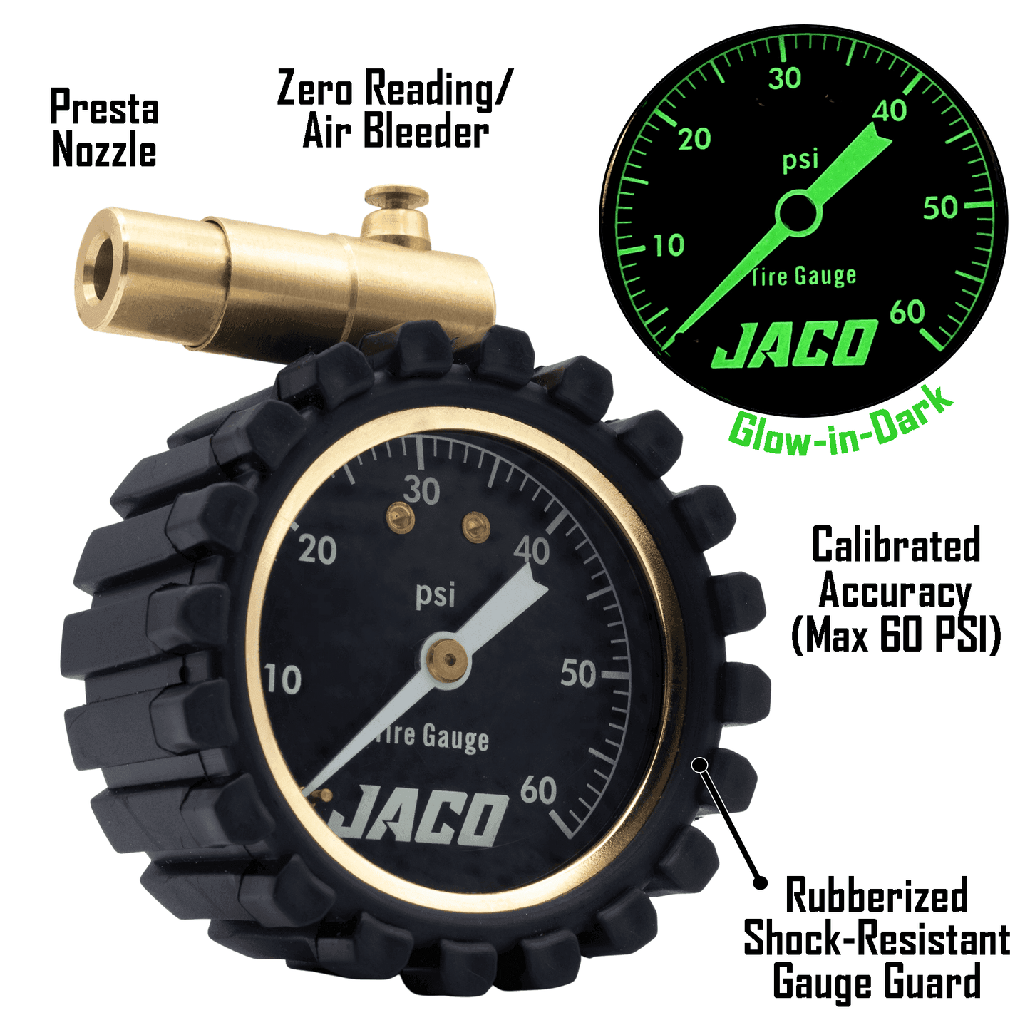 MBX-60 Presta Tire Pressure Gauge for Bikes (Max 60 PSI) | MTB & XC Series - Skoutley Outdoors LLC