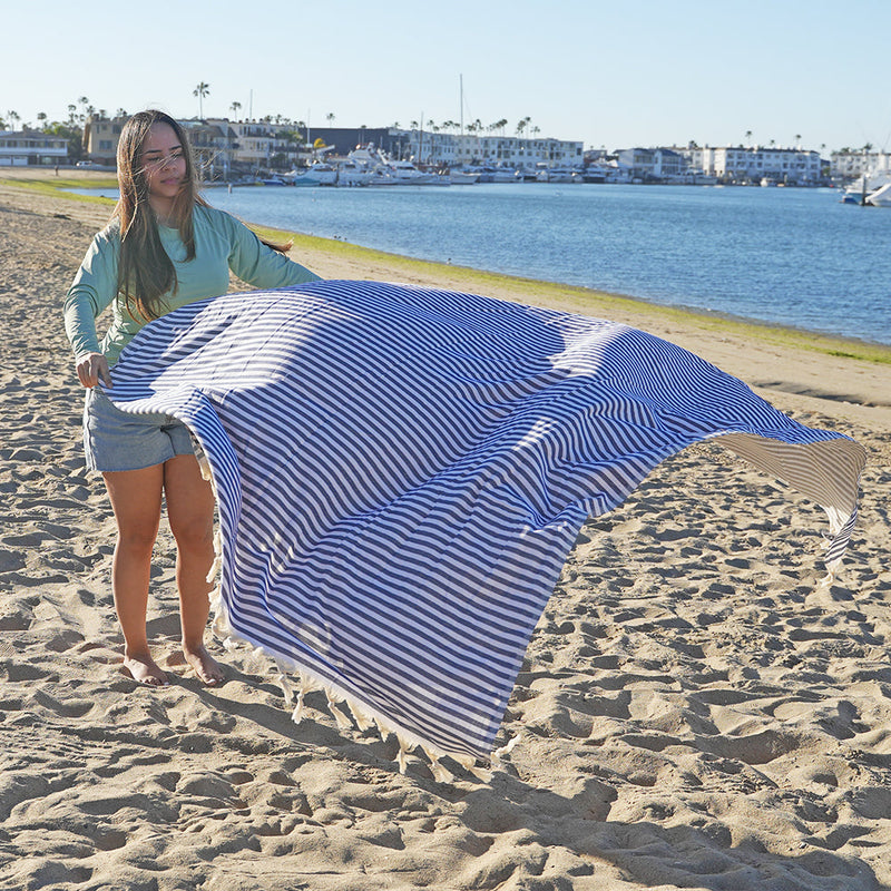 Load image into Gallery viewer, Mediterranean - OVERSIZED Turkish Beach Towel Blanket
