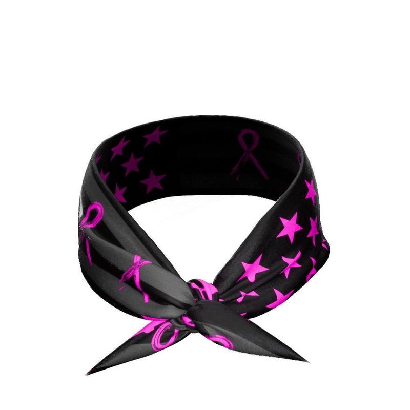 Load image into Gallery viewer, Shadow USA Flag - Breast Cancer Awareness Tie Headband
