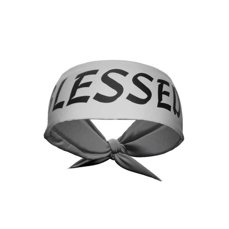 Load image into Gallery viewer, Grey BLESSED Tie Headband
