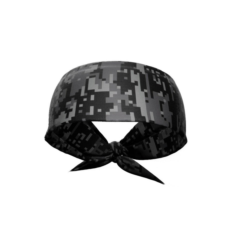 Load image into Gallery viewer, Black Digi Camo Tie Headband
