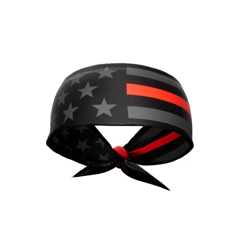 Load image into Gallery viewer, Thin Red Line Tie Headband
