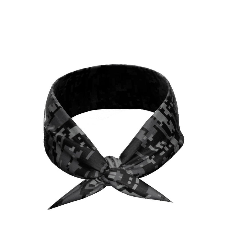 Load image into Gallery viewer, Black Digi Camo Tie Headband
