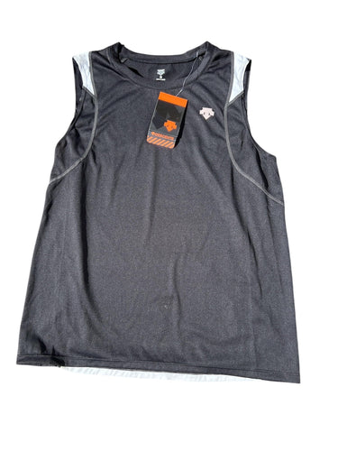 DESCENTE Men's Dryzone Sleeveless Tank Top, Black/White, Medium