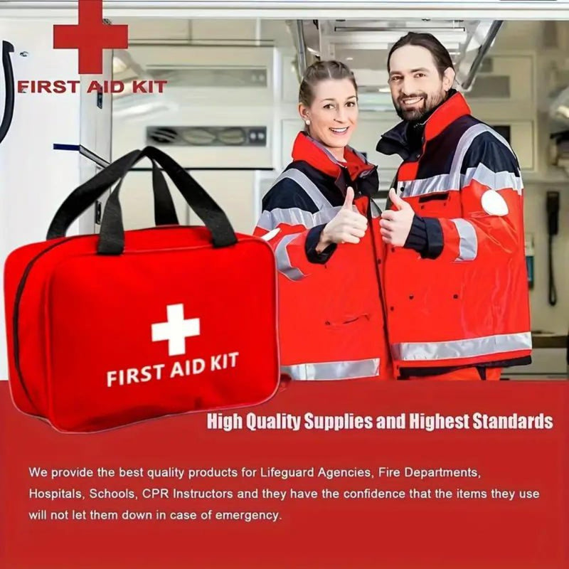 Load image into Gallery viewer, 173pcs Large First Aid Kit: Portable Bag For Outdoor Hunting, Hiking, Camping And More - Including Emergency Supplies!
