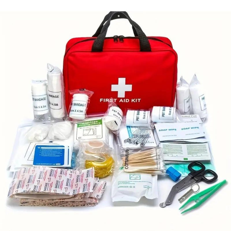 Load image into Gallery viewer, 173pcs Large First Aid Kit: Portable Bag For Outdoor Hunting, Hiking, Camping And More - Including Emergency Supplies!
