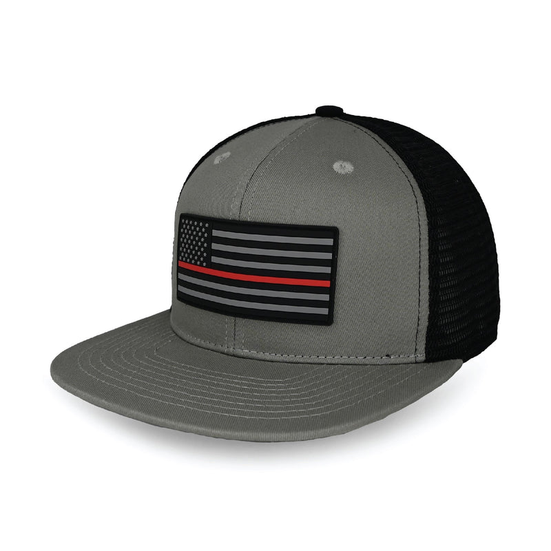 Load image into Gallery viewer, Tactical Thin Red Line USA Flag Trucker Hat
