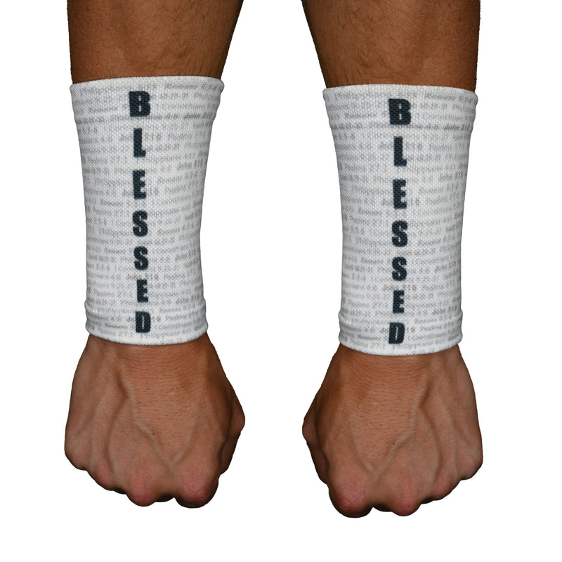 Load image into Gallery viewer, White BLESSED Wrist Support Sleeves
