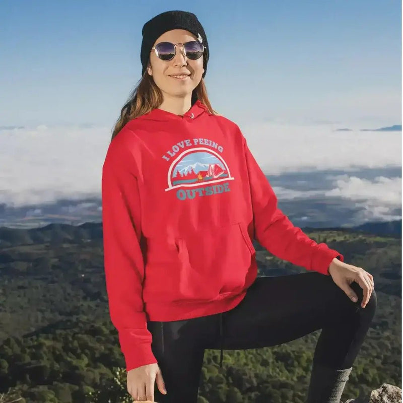 Load image into Gallery viewer, I Love Peeing Outside Adult Women Fleece Hooded Sweatshirt
