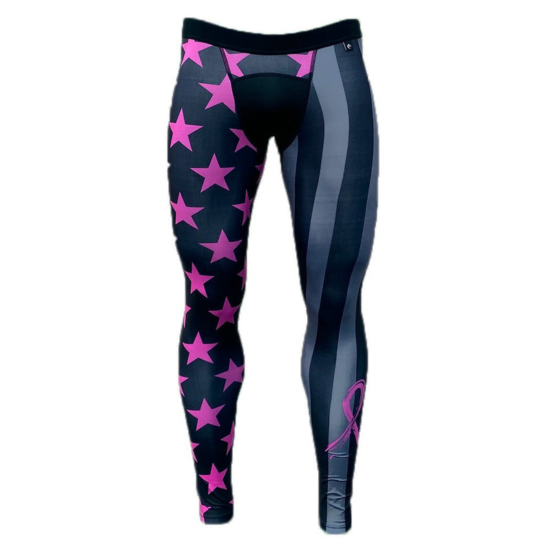 Load image into Gallery viewer, Shadow USA Flag - Breast Cancer Awareness Compression Tights
