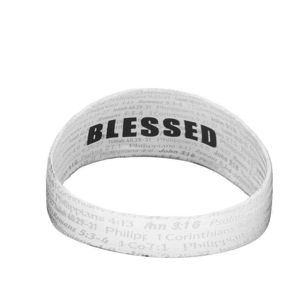White BLESSED Headband - Skoutley Outdoors LLC