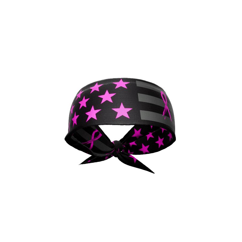 Load image into Gallery viewer, Shadow USA Flag - Breast Cancer Awareness Tie Headband
