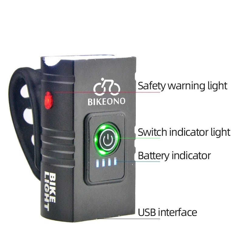 Load image into Gallery viewer, 1000LM Bike Headlight T6 Bicycle Flashlight LED USB Rechargeable Torch Aluminum Alloy Cycling High Beam Low Accessories
