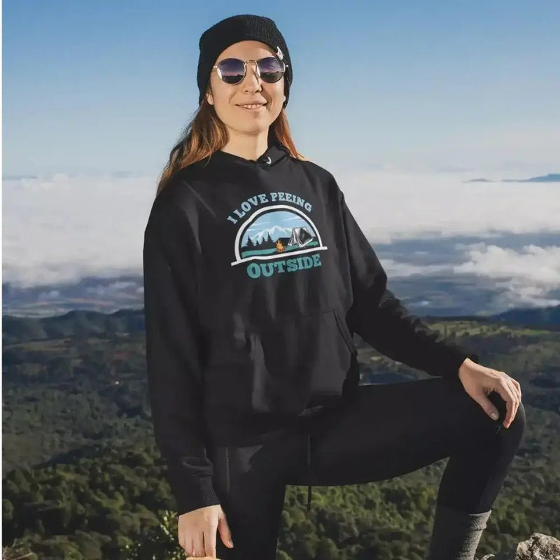 Load image into Gallery viewer, I Love Peeing Outside Adult Women Fleece Hooded Sweatshirt
