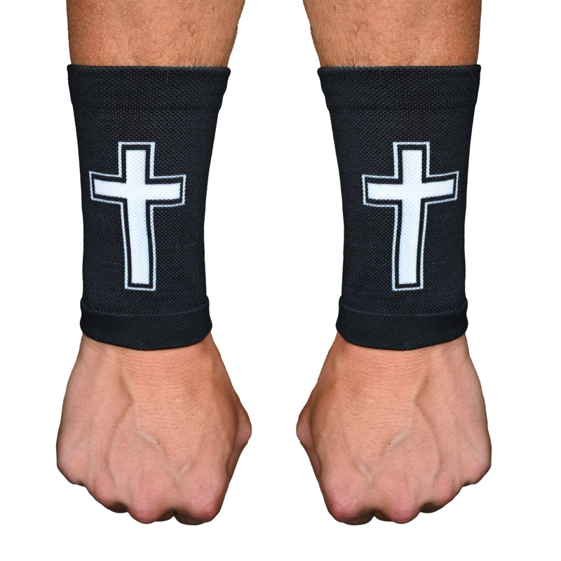Load image into Gallery viewer, Faith Cross Black Wrist Support Sleeves
