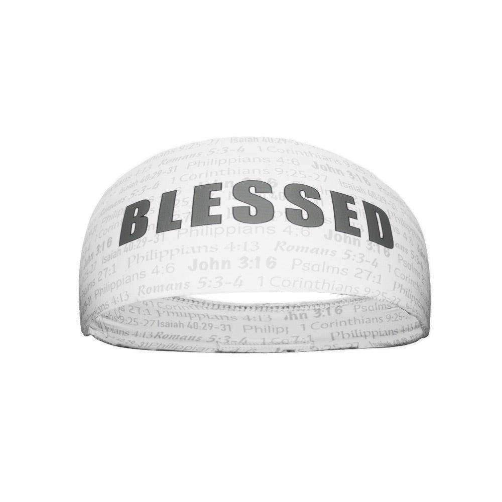 White BLESSED Headband - Skoutley Outdoors LLC