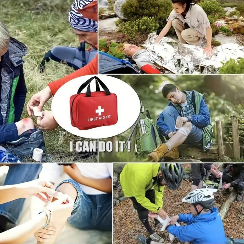 Load image into Gallery viewer, 173pcs Large First Aid Kit: Portable Bag For Outdoor Hunting, Hiking, Camping And More - Including Emergency Supplies!

