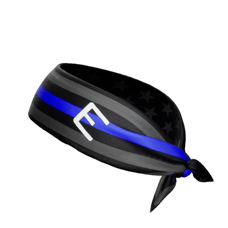 Load image into Gallery viewer, Thin Blue Line Tie Headband
