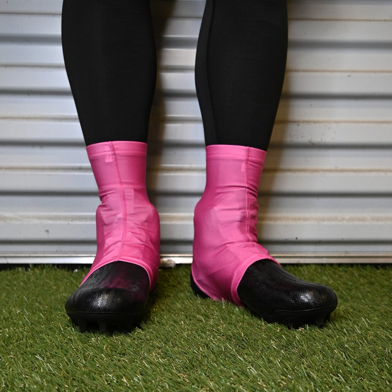 Load image into Gallery viewer, Faith Cross Pink Cleat Covers
